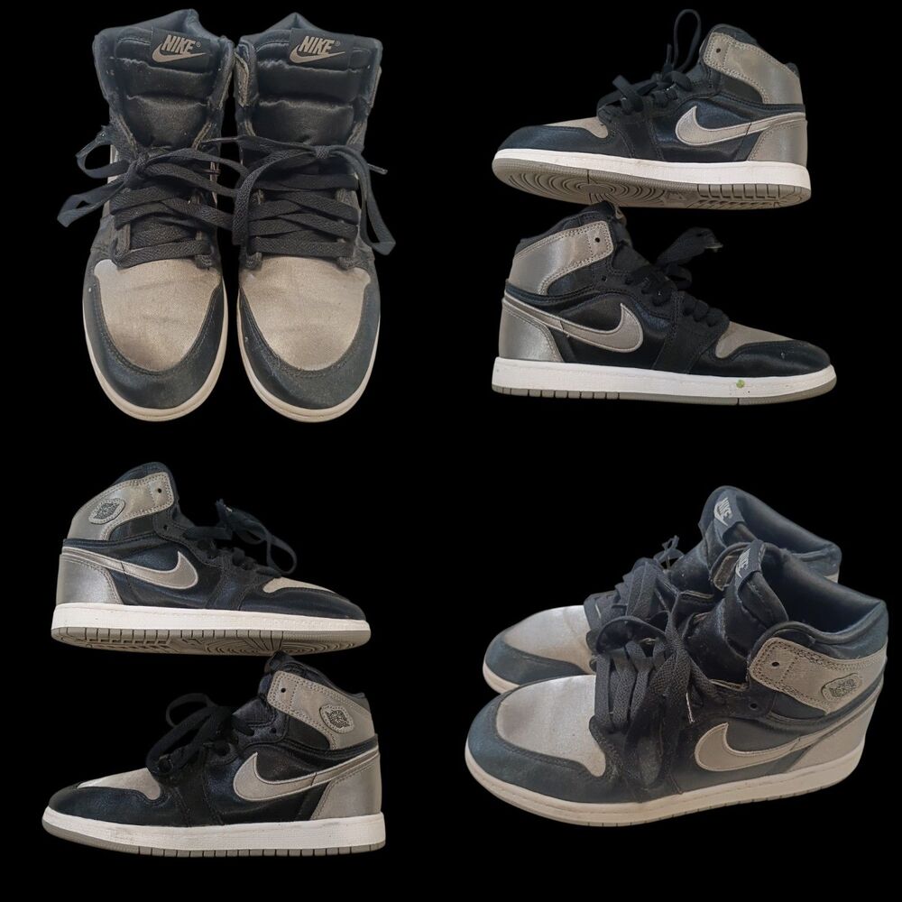 Sz 3Y Air Jordan 1 Retro OG High Top Satin Shadow Children Kids Youth